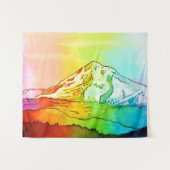 Rainbow Waterverf Mount Hood Wandkleed (Voorkant (horizontaal))