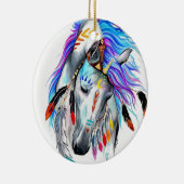 Rainbow-waterverf-paard Keramisch Ornament (Rechts)