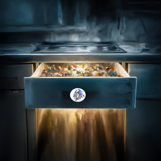 Rainbow-waterverf-paard Keramische Knop