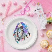 Rainbow-waterverf-paard Papieren Bordje (Feest)