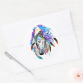 Rainbow-waterverf-paard Ronde Sticker (Envelop)