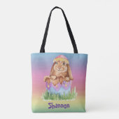 Rainbow Waterverf PaasBunny Child Draagtas (Achterkant)
