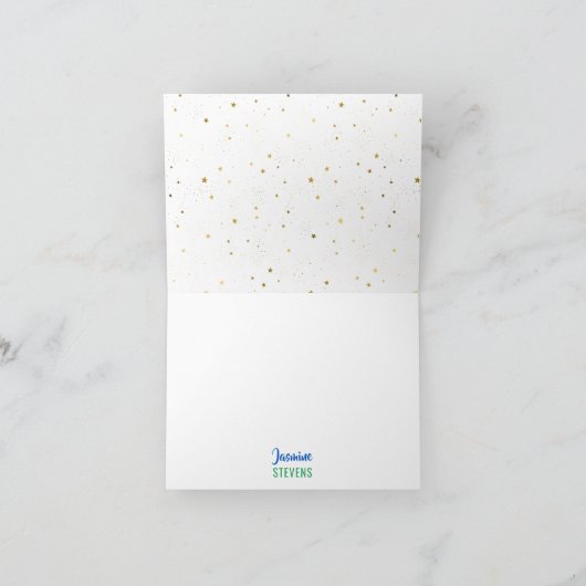 Rainbow Waterverf Rocket Buitenspace Hartelijk dan Bedankkaart (Binnen)