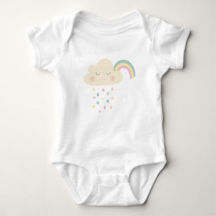 Rainbow Waterverf Roze wolkenPastels Romper