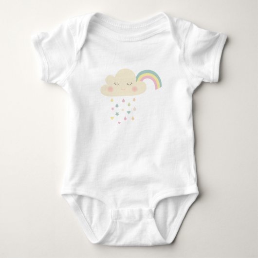 Rainbow Waterverf Roze wolkenPastels Romper (Voorkant)