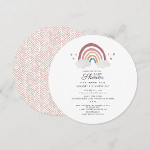 Rainbow Waterverf Script Chic-Baby shower Kaart