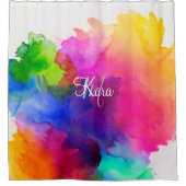 Rainbow Waterverf Shower Curtain Douchegordijn (Voorkant)