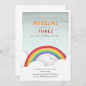 Rainbow Waterverf Sky Clouds Verjaardagsfeest Kaart (Voorkant / Achterkant)