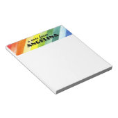 Rainbow Waterverf splash strips zwart letter Notitieblok (Schuin)