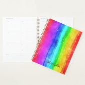 Rainbow Waterverf Stripes Design Monogram Planner (Display)