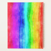 Rainbow Waterverf Stripes Design Monogram Planner (Achterkant)