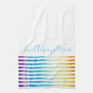 Rainbow Waterverf Stripes Love Wins Manuscript alt Theedoek