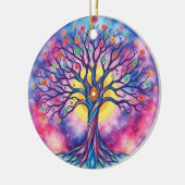 Rainbow Waterverf Tree of Life Keramisch Ornament (Links)