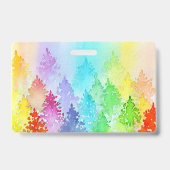 Rainbow Waterverf Trees Pronouns Badge (Back)