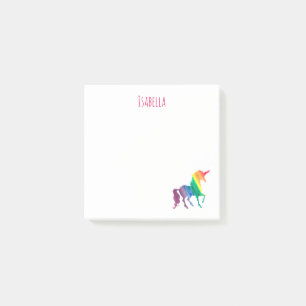 Rainbow Waterverf Unicorn Silhouette Girls Post-it® Notes