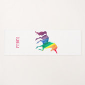 Rainbow Waterverf Unicorn Silhouette Personalizeer Yogamat (Voorkant (horizontaal))