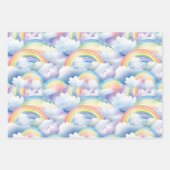 Rainbow Waterverf Verjaardag Inpakpapier Vel (Voorkant)