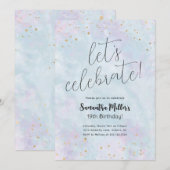 Rainbow Waterverf verjaardagsfeestje Kaart (Voorkant / Achterkant)