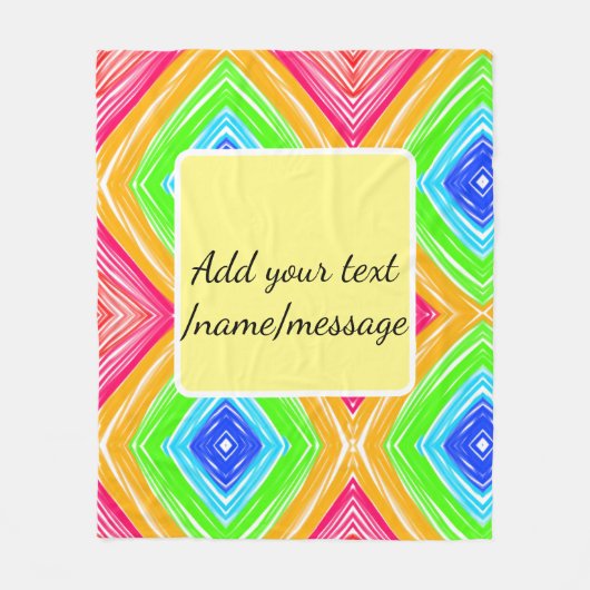 Rainbow waterverf voeg naam tekst aangepaste beric fleece deken (Voorkant)