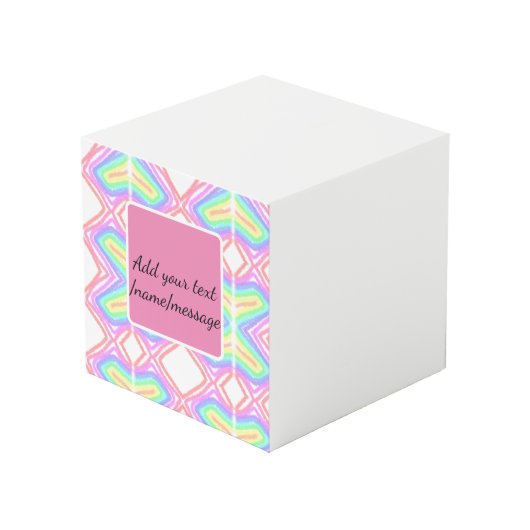 Rainbow waterverf voeg naam tekst aangepaste beric kubus (Voorkant hoekig)