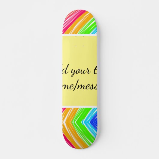 Rainbow waterverf voeg naam tekst aangepaste beric skateboard (Voorkant)