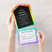 Rainbow Waterverf Wash LGBT Weddenschap All In One Uitnodiging (Afscheurbaar)