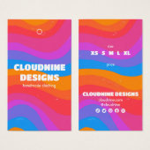 Rainbow Wave CUSTOM Kledingmaat Prijs Hang Label Visitekaartje (Voorkant /achterkant)