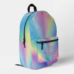 Rainbow Wave Ombre kleurrijke jouw tekst hier Bedrukte Rugzak