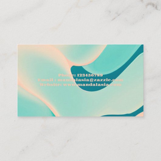 Rainbow Wave Pattern voor moderne minimalist Visitekaartje (Achterkant)
