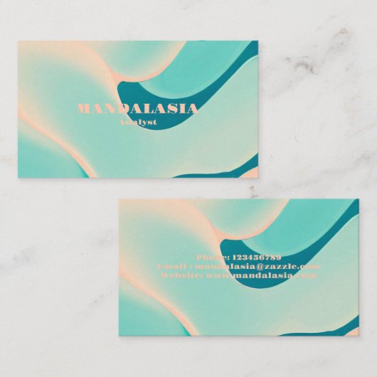 Rainbow Wave Pattern voor moderne minimalist Visitekaartje (Voorkant / Achterkant)
