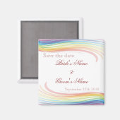 Rainbow Wave Save the Date Magnet Magneet (Voorkant / Achterkant)