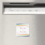 Rainbow Wave Save the Date Magnet Magneet (Insitu (Vaatwasser))
