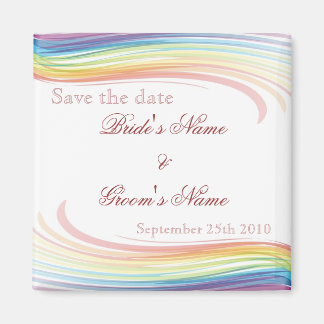 Rainbow Wave Save the Date Magnet Magneet