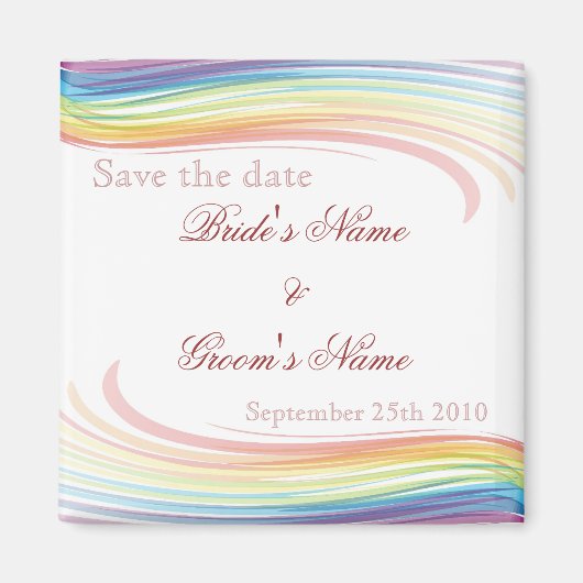 Rainbow Wave Save the Date Magnet Magneet (Voorkant)