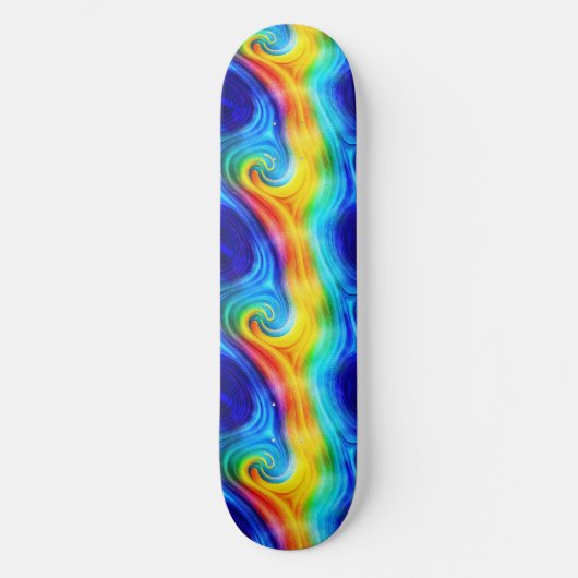 Rainbow Wave Skateboard Deck (Voorkant)