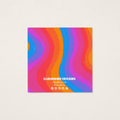 Rainbow Wave-verkenningskaart voor Ketting juwelen Vierkante Visitekaartjes (Achterkant)