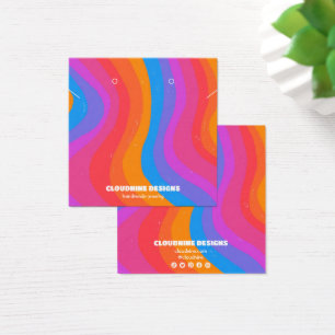 Rainbow Wave-verkenningskaart voor Ketting juwelen Vierkante Visitekaartjes