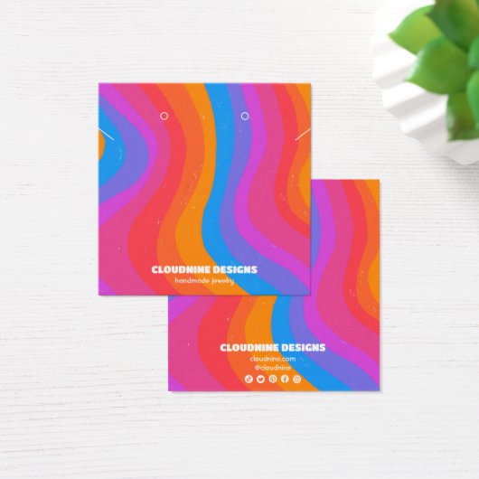 Rainbow Wave-verkenningskaart voor Ketting juwelen Vierkante Visitekaartjes (Bureau)