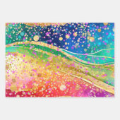 Rainbow Wave with Confetti Inpakpapier Vel (Voorkant 3)