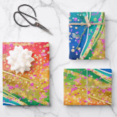 Rainbow Wave with Confetti Inpakpapier Vel