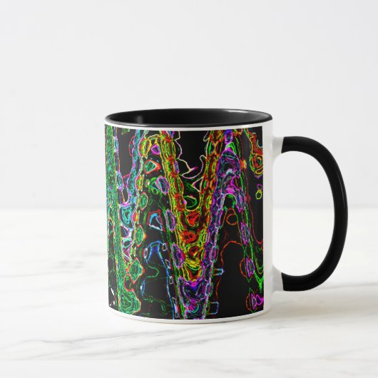 Rainbow Waveforms Abstracte kunst Mok (Rechts)