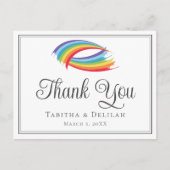 Rainbow Waves Mooie LGBTQ Bruiloft Dank u Briefkaart (Voorkant)