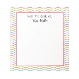 Rainbow Wavy Lined Gepersonaliseerd Vanaf het bure Notitieblok