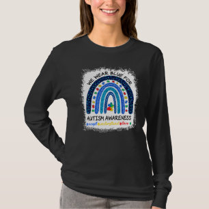 Rainbow We Draag blauw voor autisme accepteren T-shirt
