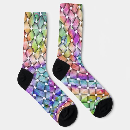 RAINBOW WEAVE Custom Duurzame Premium Crew Sock Sokken (Rechts)