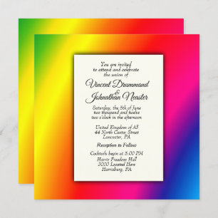 Rainbow Wedding Invitations Kaart