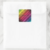 Rainbow Wedding Personaliseren Hartelijk dank voor Vierkante Sticker (Tas)