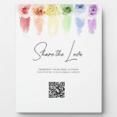 Rainbow Wedding QR Code Sign Fotoplaat (Voorkant)
