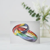 Rainbow Wedding Rings for Marriage Equality for Ma Briefkaart (Staand voorkant)
