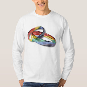 Rainbow Wedding Rings for Marriage Equality for Ma T-shirt